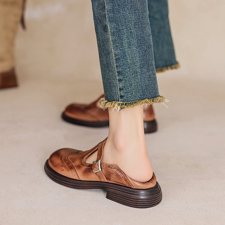 Fashion Women's Flat British Style Leather Shoes